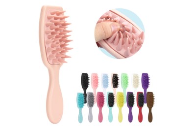 MELSUT Soft ABS Handle Silicon Scalp Massage Hair Comb