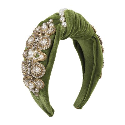 Velvet Headband with Rhinestone