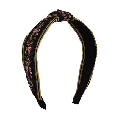 Retro Hairband with Embroidered