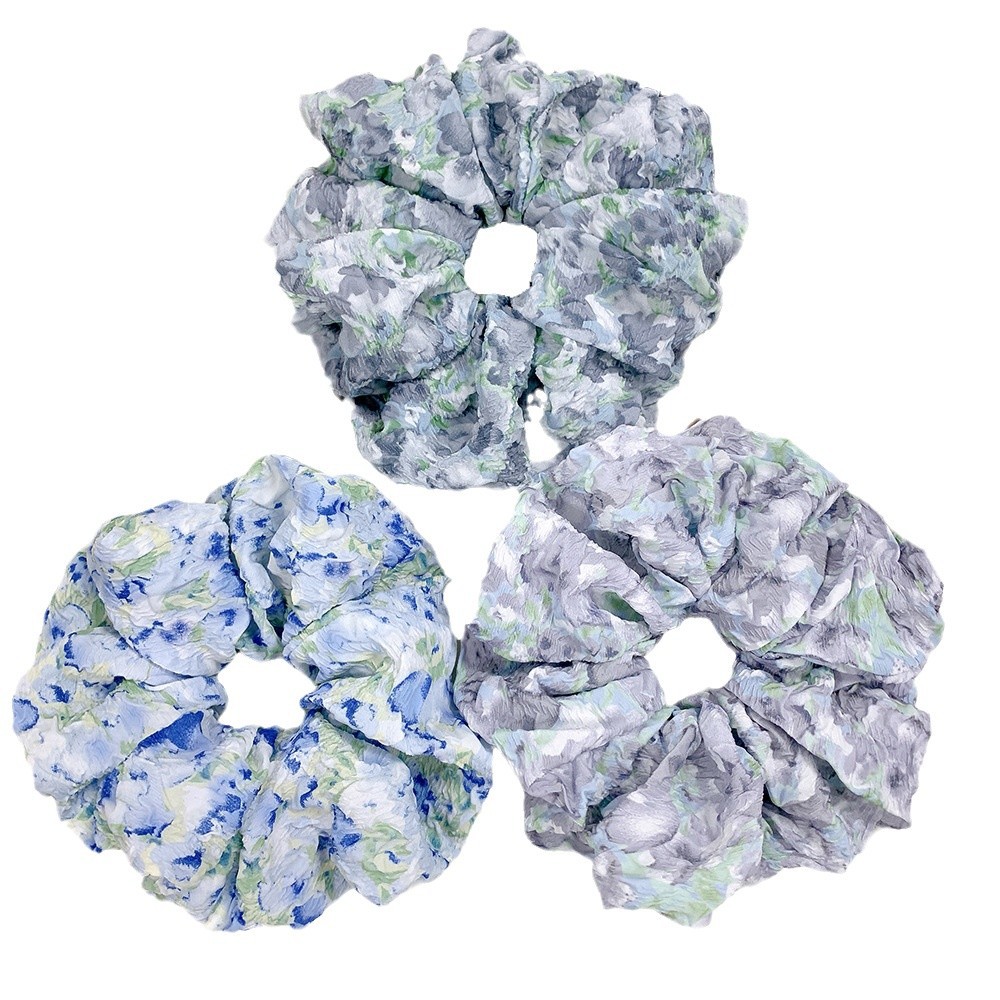 Custom Logo Label Oversized Flower Scrunchies