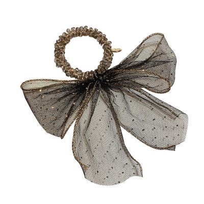  Mesh Bow Ribbon Crystal Braided Elastic Scrunchies