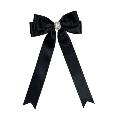 Ins Rhinestone Bow Ribbon Hairpin for Women