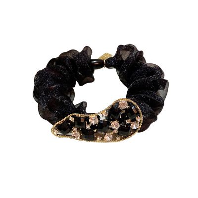  Rhinestone Hollow Pattern Organza Intestine Scrunchies