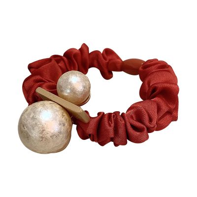 Temperament Pattern Pearl Buckle Scrunchies