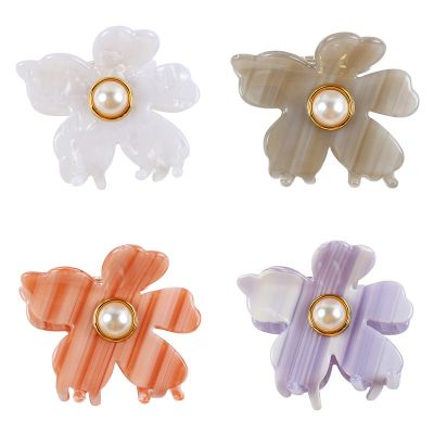 Lily Pearl Floral Small Acetate Hair Claw