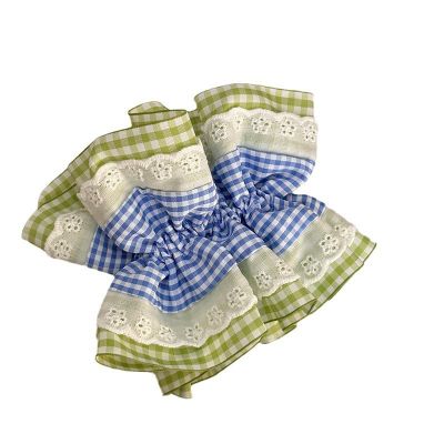 Spring Plaid Large Intestine Hair Scrunchies