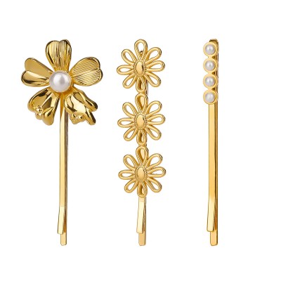 Stainless Steel Flower Pearl Hairpin