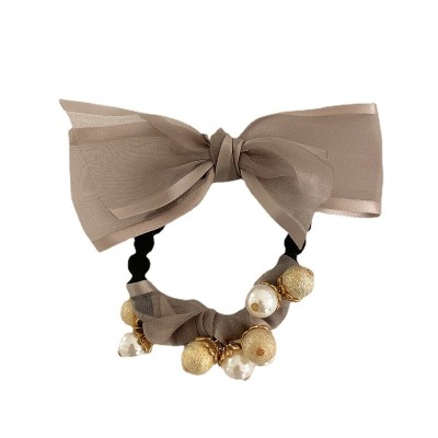  Lace Bow Pearl Hair Rope 