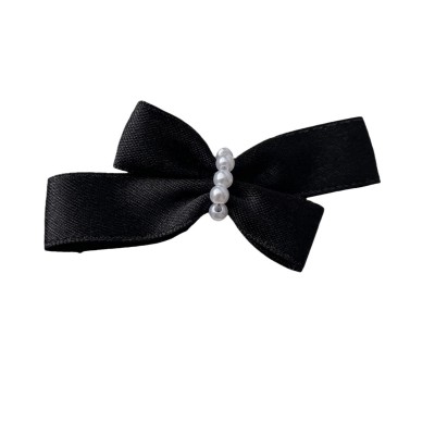 Black Bow Duckbill Clip