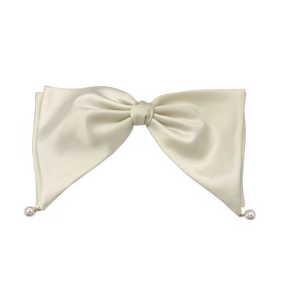 Satin Bowkont Duckbill Clip with Pearl